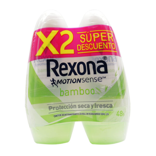 2 Desodorantes REXONA ROL. BAMBOO 53 gr. M