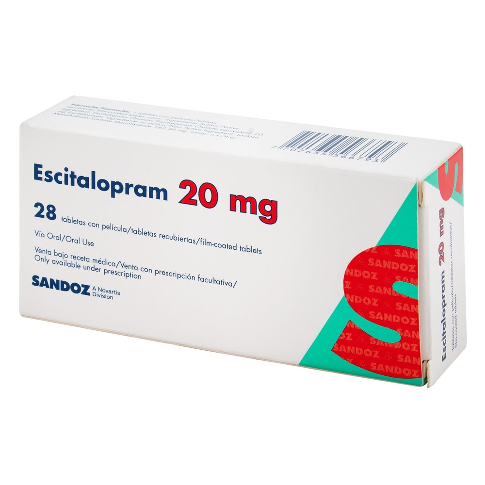 Escitalopram 20mg 28 Tabletas Sz Cardio Rebajas Droguerías